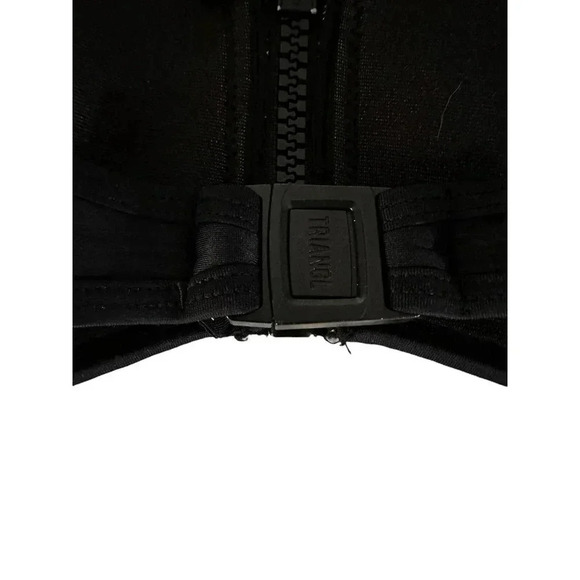 Triangl Black Mesh Neoprene Strapless Zipper Bikini Top Size Medium - Picture 10 of 10